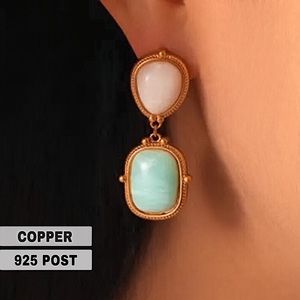 ⚜️𝟯𝟬%𝗢𝗙𝗙 𝗯𝘂𝗻𝗱𝗹𝗲𝘀 𝟯+⚜️ NEW 925 Marbled White & Green Dangle Earrings